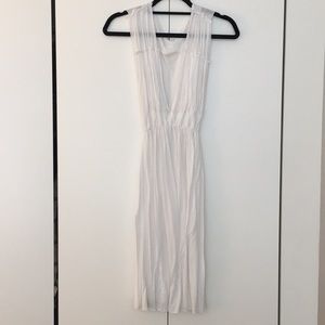 White gauzy sheer dress